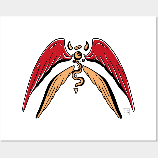 Red and Cream Angel Eye Wall Art by kenallouis